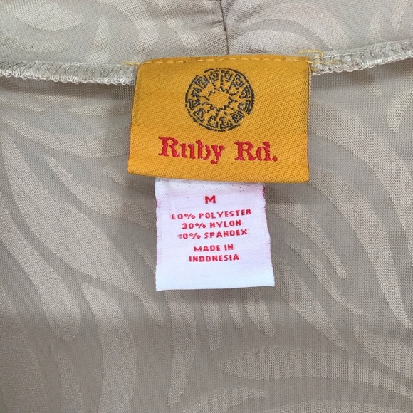 Ruby Rd. NWT Open Front Cardigan Jacket Textured Pattern Career Beige Size Med - Picture 3 of 8